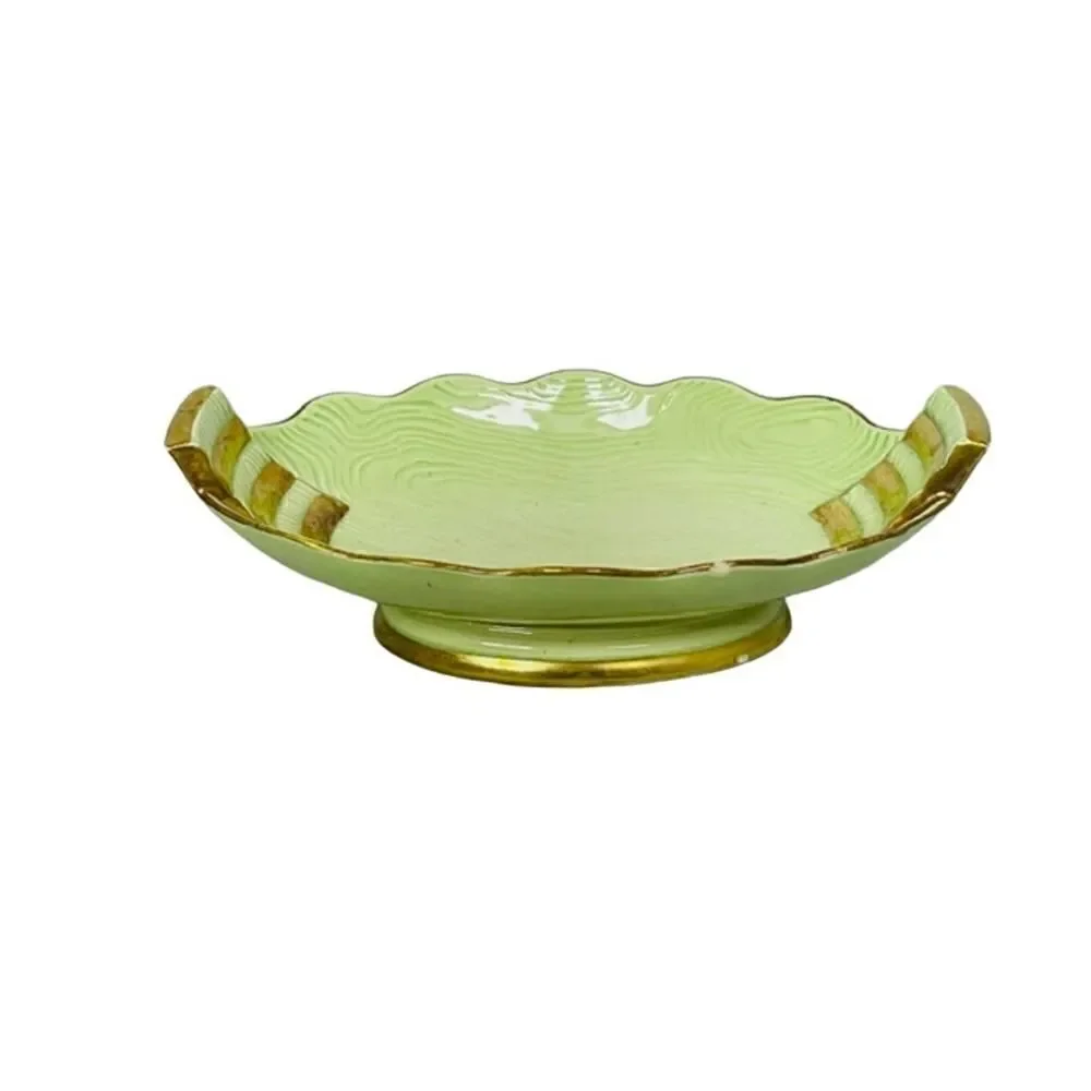 Carlton Ware Vert Royale Dish Mint Green Tall Vintage 7 Inches Long Art Deco